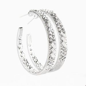 Sparkly Rinestone Hoop Earrings